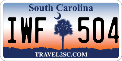 SC license plate IWF504