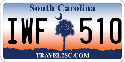SC license plate IWF510