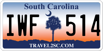 SC license plate IWF514