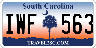 SC license plate IWF563