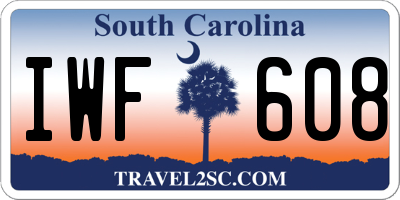 SC license plate IWF608