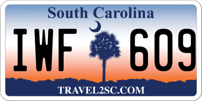 SC license plate IWF609