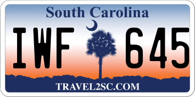 SC license plate IWF645