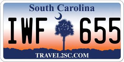 SC license plate IWF655