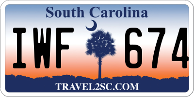 SC license plate IWF674