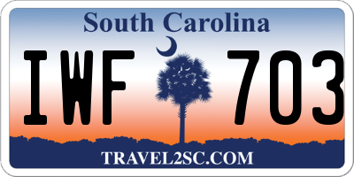 SC license plate IWF703