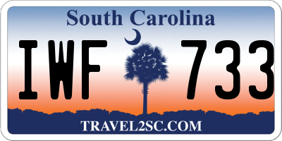 SC license plate IWF733