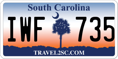 SC license plate IWF735
