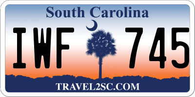 SC license plate IWF745