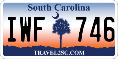 SC license plate IWF746