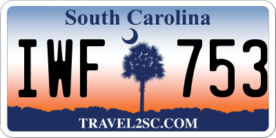 SC license plate IWF753