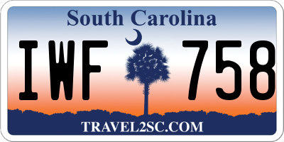 SC license plate IWF758