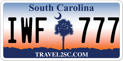 SC license plate IWF777