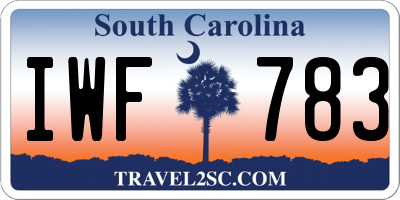 SC license plate IWF783