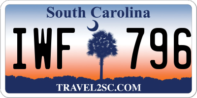 SC license plate IWF796