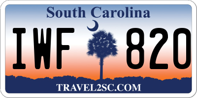 SC license plate IWF820