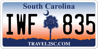 SC license plate IWF835