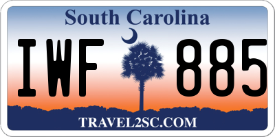 SC license plate IWF885