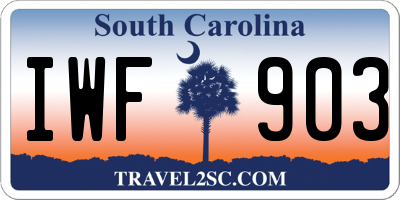 SC license plate IWF903