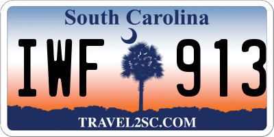 SC license plate IWF913