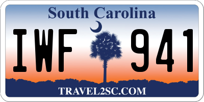 SC license plate IWF941