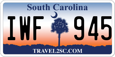 SC license plate IWF945