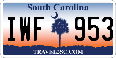 SC license plate IWF953