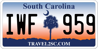 SC license plate IWF959