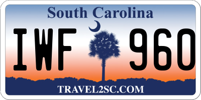 SC license plate IWF960