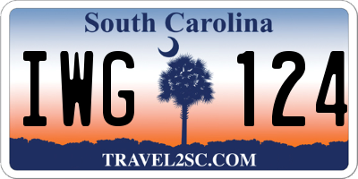 SC license plate IWG124