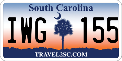 SC license plate IWG155