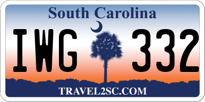 SC license plate IWG332