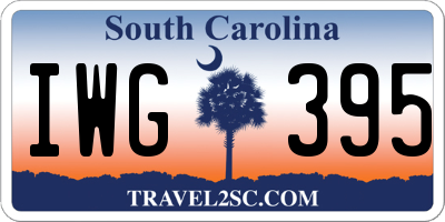 SC license plate IWG395