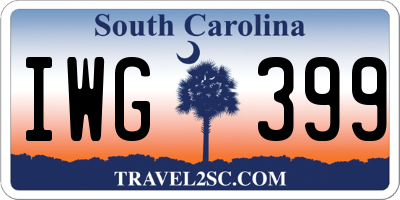 SC license plate IWG399