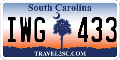 SC license plate IWG433
