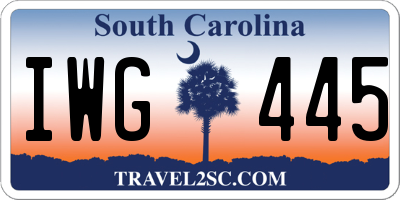 SC license plate IWG445