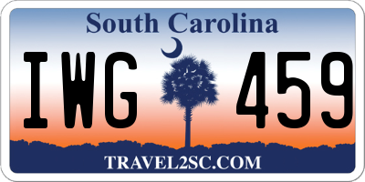 SC license plate IWG459