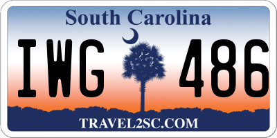 SC license plate IWG486