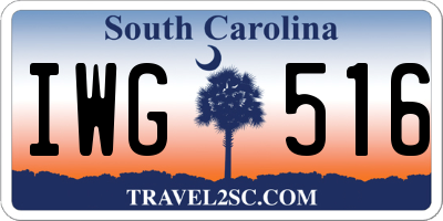 SC license plate IWG516