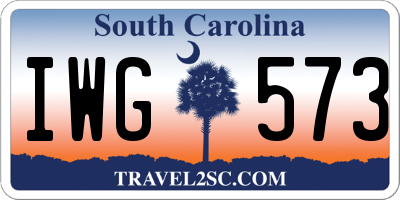 SC license plate IWG573