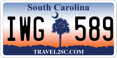 SC license plate IWG589