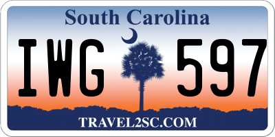 SC license plate IWG597