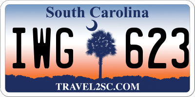 SC license plate IWG623