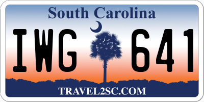 SC license plate IWG641