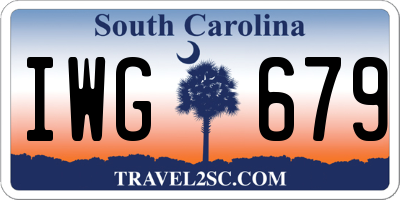 SC license plate IWG679