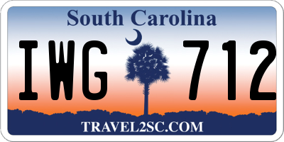 SC license plate IWG712