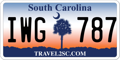 SC license plate IWG787