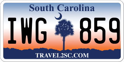 SC license plate IWG859