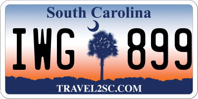 SC license plate IWG899