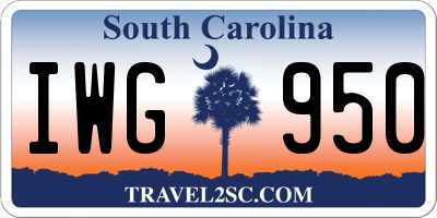 SC license plate IWG950